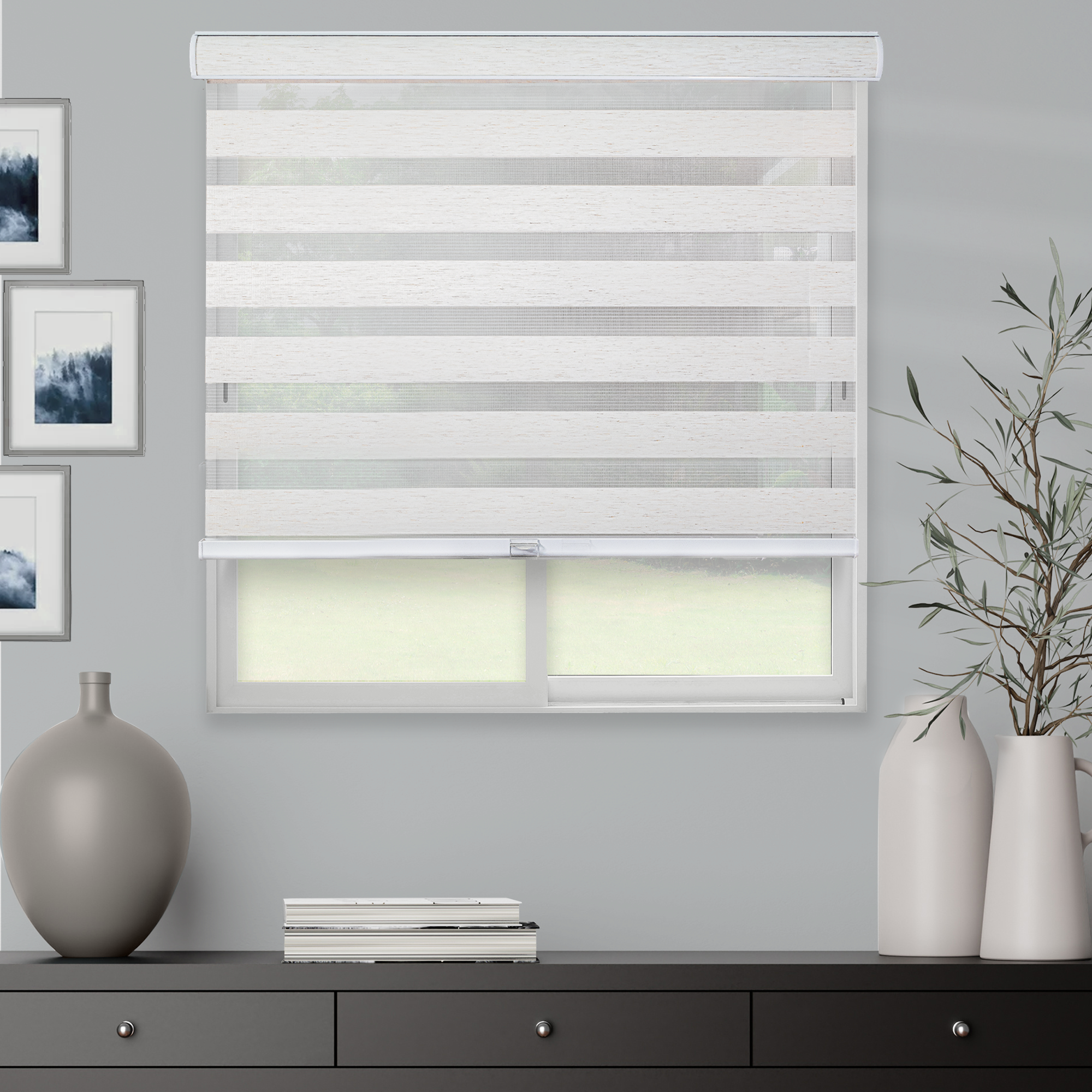 Chic Roller Blinds for Windows (39 Wide X 84 Long, Beige)