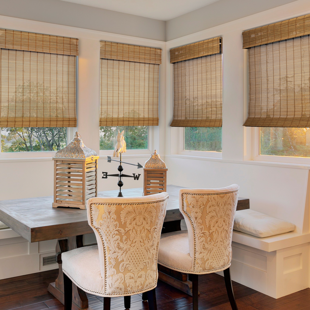 Light Filtering | Custom Natural Bamboo with Valance | Butternut ...